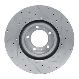 Audi RS e-Tron GT Brake Rotor (1) - Left Front - R1 Concepts - Drilled & Slotted - Silver - `10-`24